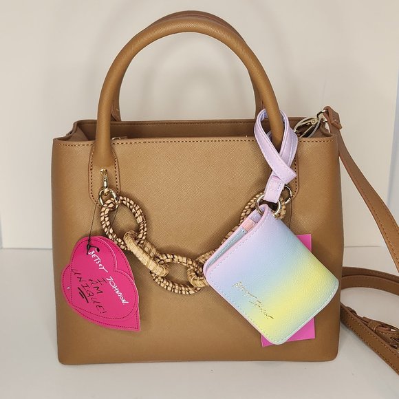 Betsey Johnson XOCHARLIE Triple Compartment Satchel with Card Holder - NWT - Picture 3 of 13